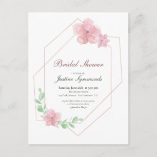 Rose Gold Geometrisches Brautparty Postkarte