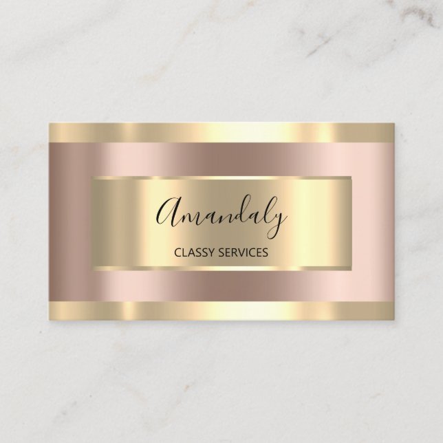 Rose Gold Gerahmt Elegante Beruflich Moderne Visitenkarte (Vorderseite)