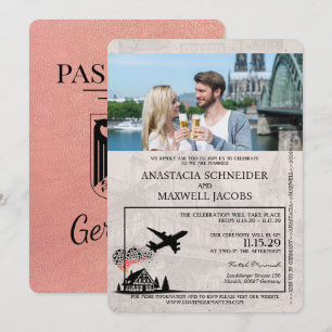 Rose Gold Germany Pass Einladung zur Hochzeit