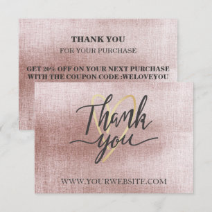 Rose Gold Geschäft Dankeschön-Karte Dankeskarte