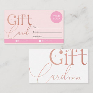 Rose Gold-Geschenkkarte Visitenkarte