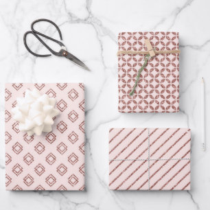 Rose Gold Geschenkpapier Set