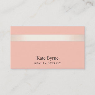 Rose Gold gestreift Moderne, stilvolle Korallenpfi Visitenkarte