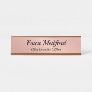 Rose Gold Girl Blush Rosa Schreibtisch Zeichen Schreibtischnamensplakette