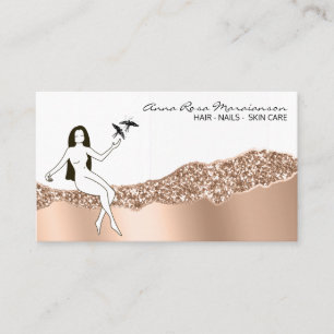 *~* Rose Gold Girl Hair Goddess Beauty Business C Visitenkarte