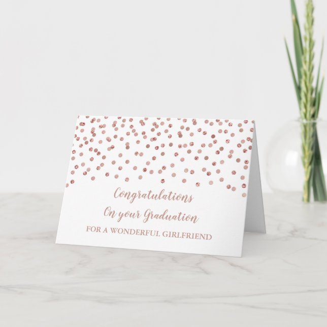 Rose Gold Girlfriend Herzlichen Glückwunsch Abschl Karte (Vorderseite)