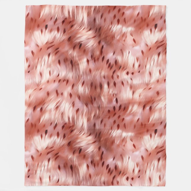 Rose Gold Girly Animal Fell Fleecedecke (Vorderseite)
