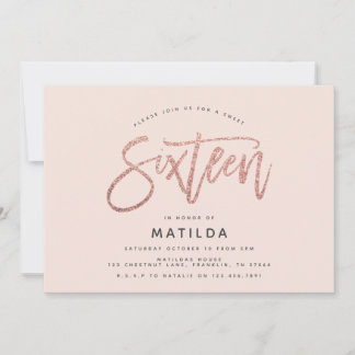 Rose Gold Girly Glitzer Foto süß 16 Geburtstag