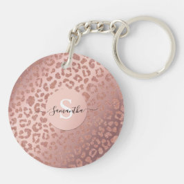 Rose Gold Glam Animal Print Glitterie Schlüsselanhänger