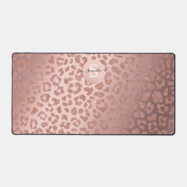Rose Gold Glam Animal Print Glitterie Schreibtischunterlage
