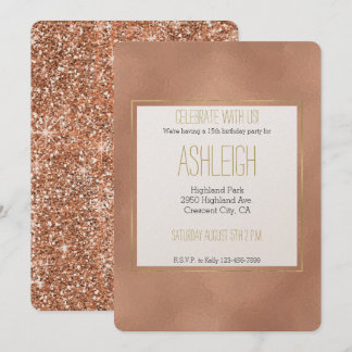 Rose Gold Glam Birthday Einladung