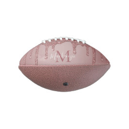 Rose Gold Glam Drift Glitzer Monogram Football
