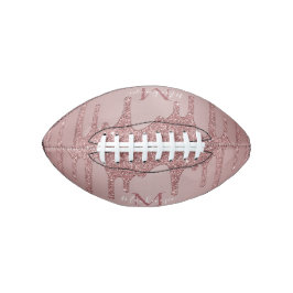 Rose Gold Glam Drift Glitzer Monogram Football