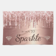Rose Gold Glam Dripping Glitzer Geboren zu sparkel