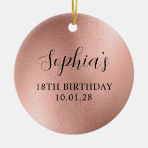Rose Gold Glam Folie 18. Geburtstag Foto Keramik Ornament
