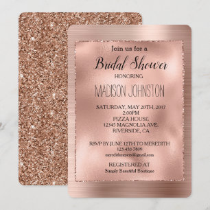 Rose Gold Glam Glitzer Einladung