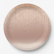 Rose Gold Glam Peach Sparkle Strings Hochzeit