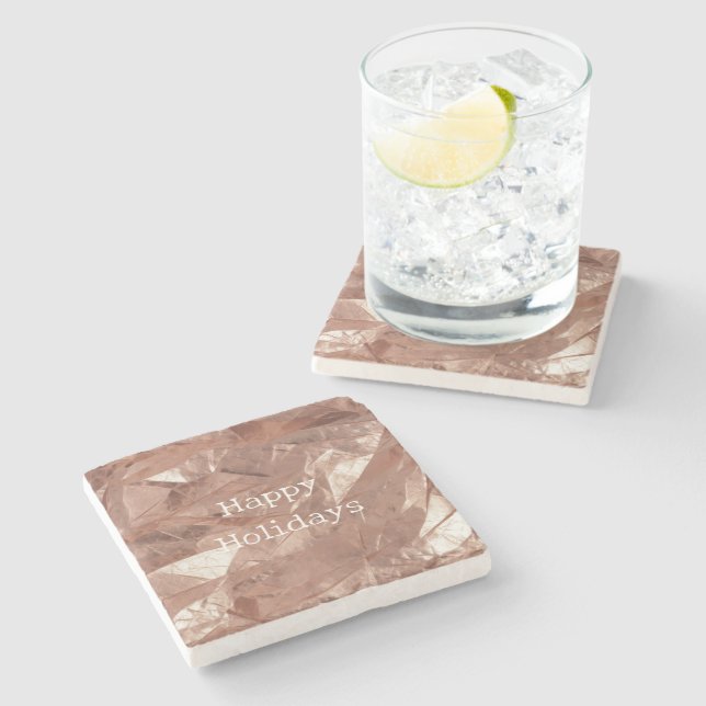 Rose Gold Glam Steinuntersetzer (Seitenansicht)