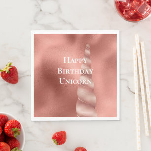 Rose Gold Glam Unicorn Geburtstag Serviette
