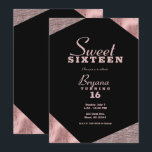 Rose Gold Glamour Geometric Modern Sweet 16 Party Einladung<br><div class="desc">Anpassen für jedes Ereignis.</div>