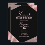 Rose Gold Glamour Geometric Modern Sweet 16 Party Einladung<br><div class="desc">Anpassen für jedes Ereignis.</div>