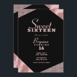 Rose Gold Glamour Geometric Modern Sweet 16 Party Einladung<br><div class="desc">Anpassen für jedes Ereignis.</div>