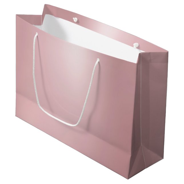 Rose Gold Glamour Modern Template Elegant Große Geschenktüte (Vorderseite Schrägansicht)