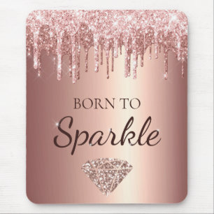 Rose Gold Glamour triefender Glitter Born to Spark Mousepad