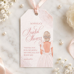 Rose Gold Glanz Brautparty Dankeschön Geschenkanhänger