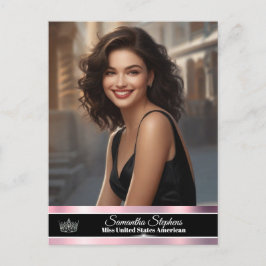 Rose Gold Glanz einseitige Pageant Promo Postkarte