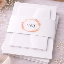 Rose Gold Glanz Hochzeit Schrift Kalligrafie Einladungsbanderole