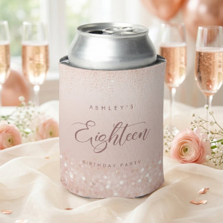 Rose Gold Glitter 18th Birthday Party Dosenkühler