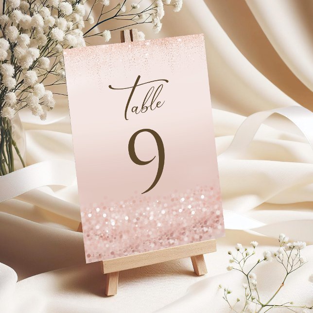 Rose Gold Glitter 70. Geburtstag Tischnummern (Rose Gold Glitter 70th Birthday Table Numbers)