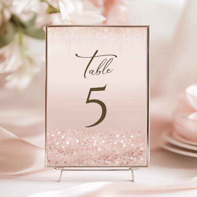 Rose Gold Glitter 80. Geburtstag Tischnummern (Rose Gold Glitter 80th Birthday Table Numbers)