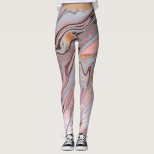 Rose Gold Glitter and Marble Leggings