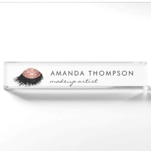 Rose Gold Glitter Auge Namensplakette