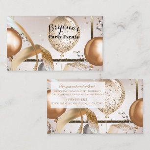 Rose Gold & Glitter Ballons Party-Eventplaner Visitenkarte