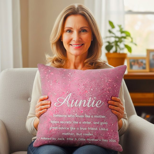 Rose Gold Glitter Best Ever Aunt Definition Person Kissen (Von Creator hochgeladen)