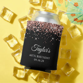 Rose Gold Glitter Black 40th Birthday Dosenkühler