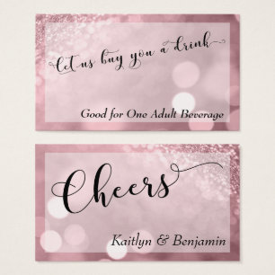 Rose Gold Glitter Bokeh Typografie Trinkkarte 3