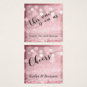 Rose Gold Glitter Bokeh & Typography Drink Tickets