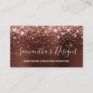 Rose Gold Glitter Braun Folie Online-Shop Visitenkarte