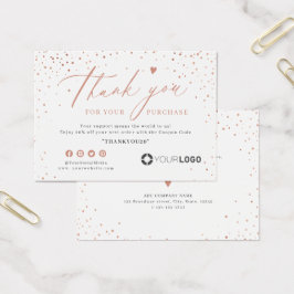 Rose Gold Glitter Business Logo Thank you Einsatz