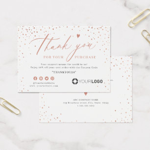 Rose Gold Glitter Business Logo Thank you Einsatz