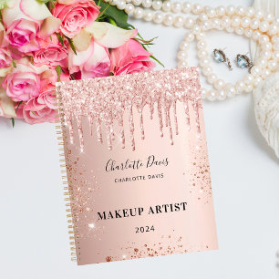 Rose gold glitter drips pink name signature 2023