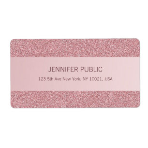 Rose Gold Glitter Elegant Template Trendy Shipping