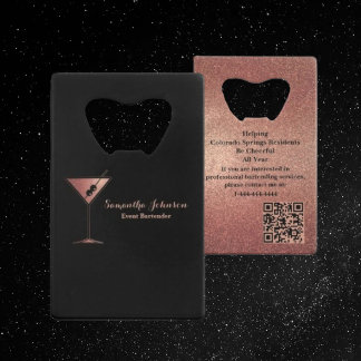 Rose Gold Glitter Event Bartender QR Code