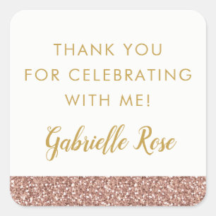 Rose Gold Glitter Favor Label Aufkleber