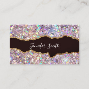 Rose Gold Glitter Gold Achat Modern Elegant Visitenkarte