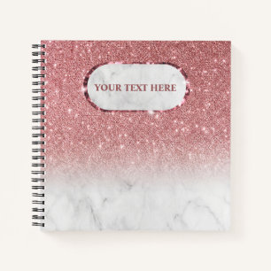 Rose Gold Glitter Marmor funkelt Notizbuch